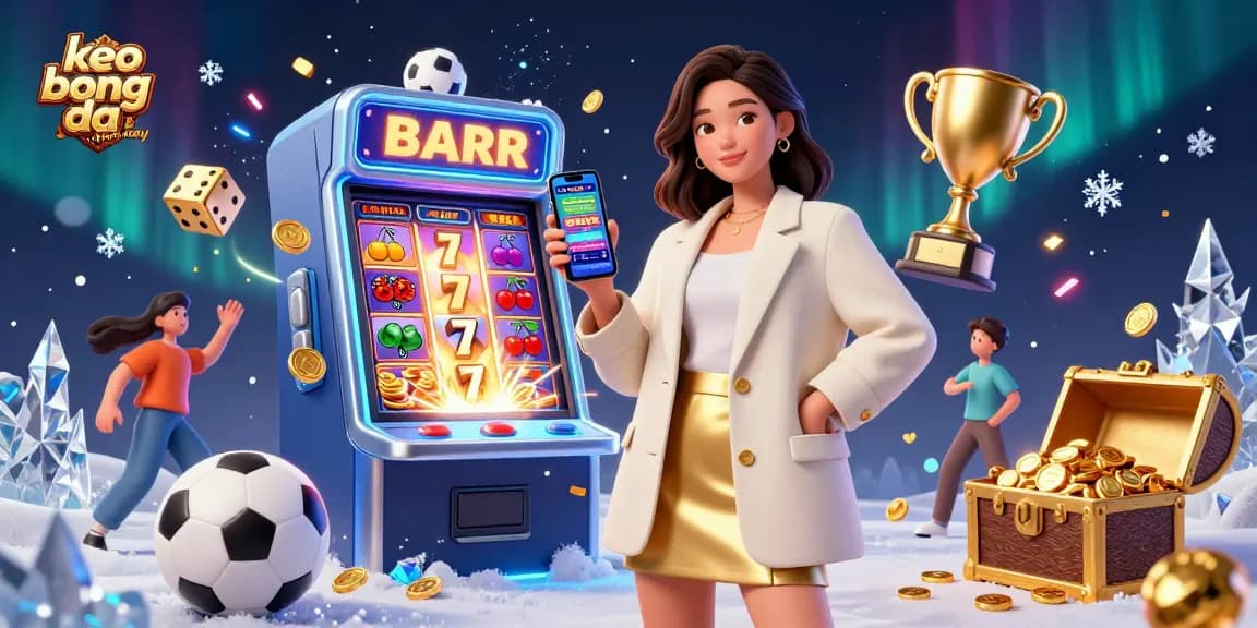 Engage with keo bong da hom nay through an Asian woman showcasing a sports betting app with dynamic casino elements.