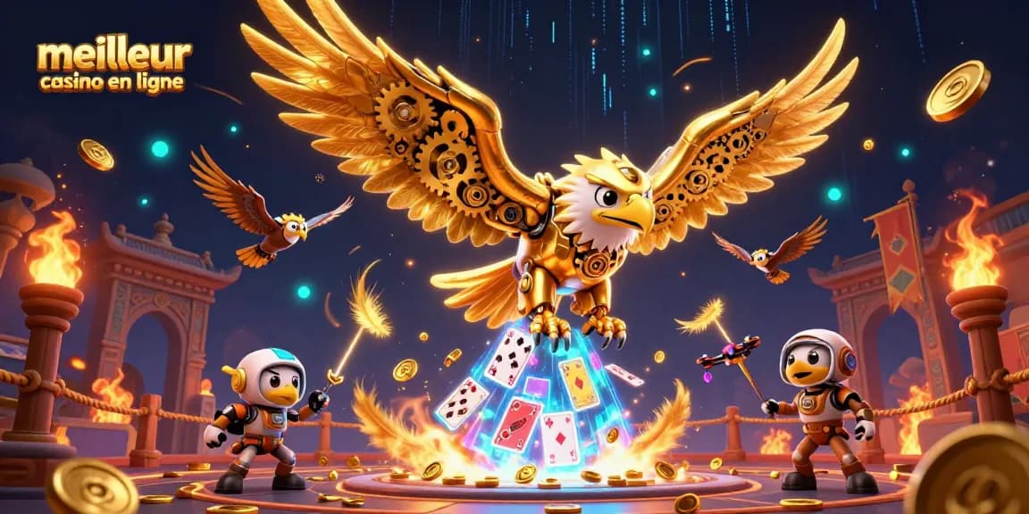 Jouez au meilleur casino en ligne avec cette illustration immersive des jeux d'argent.
