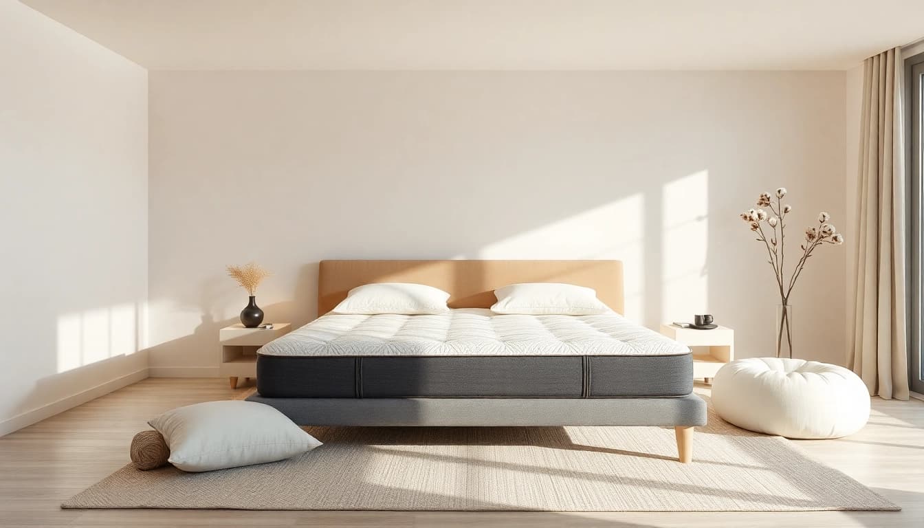 Topper materasso di alta qualità su un letto ben arredato, progettato per migliorare il comfort del sonno.