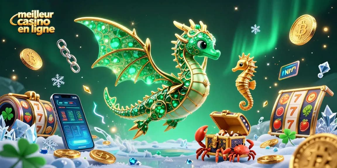 Découvrez le meilleur casino en ligne avec un dragon de mer doré et des éléments de jeu dynamiques.