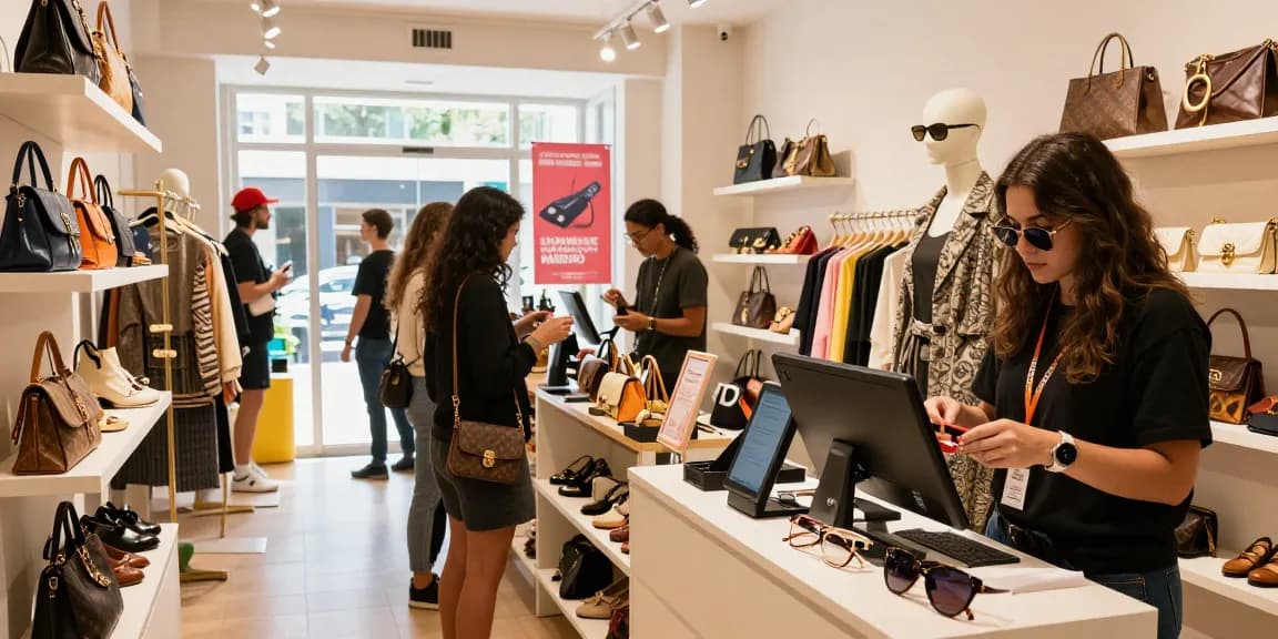 Shopping at a trendy 레플리카 사이트 boutique featuring designer replicas in an inviting atmosphere.