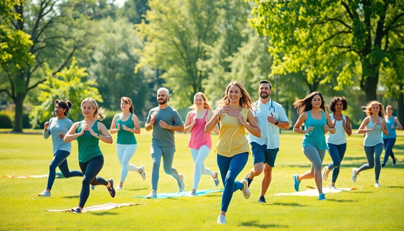 Engaging community members practicing yoga and wellness activities for improved Health