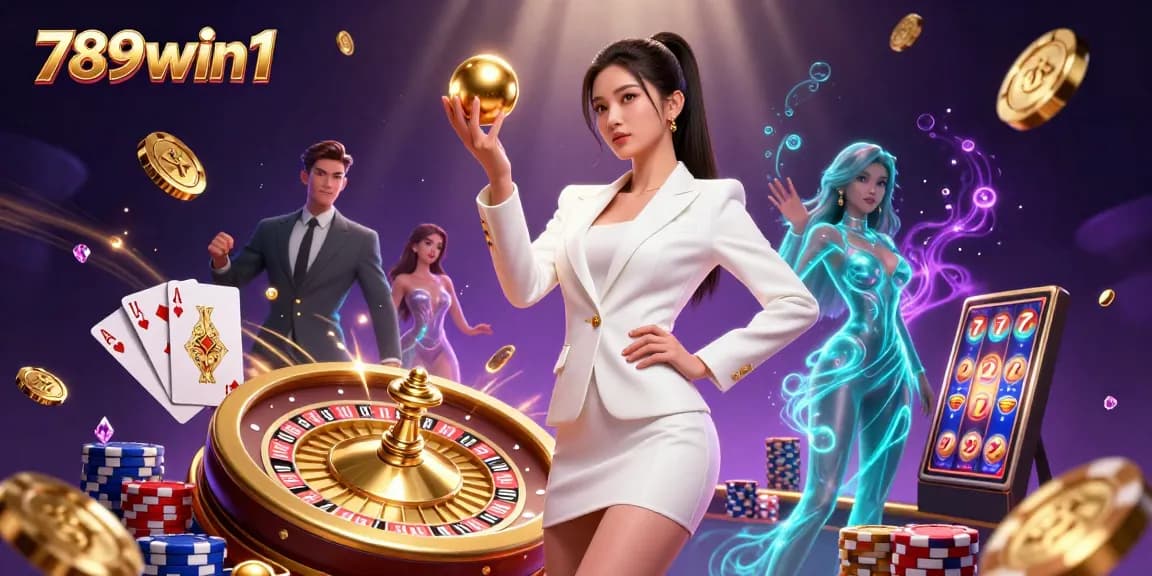 Experience the excitement of winning at 789win1 with stunning casino elements and vibrant visuals.