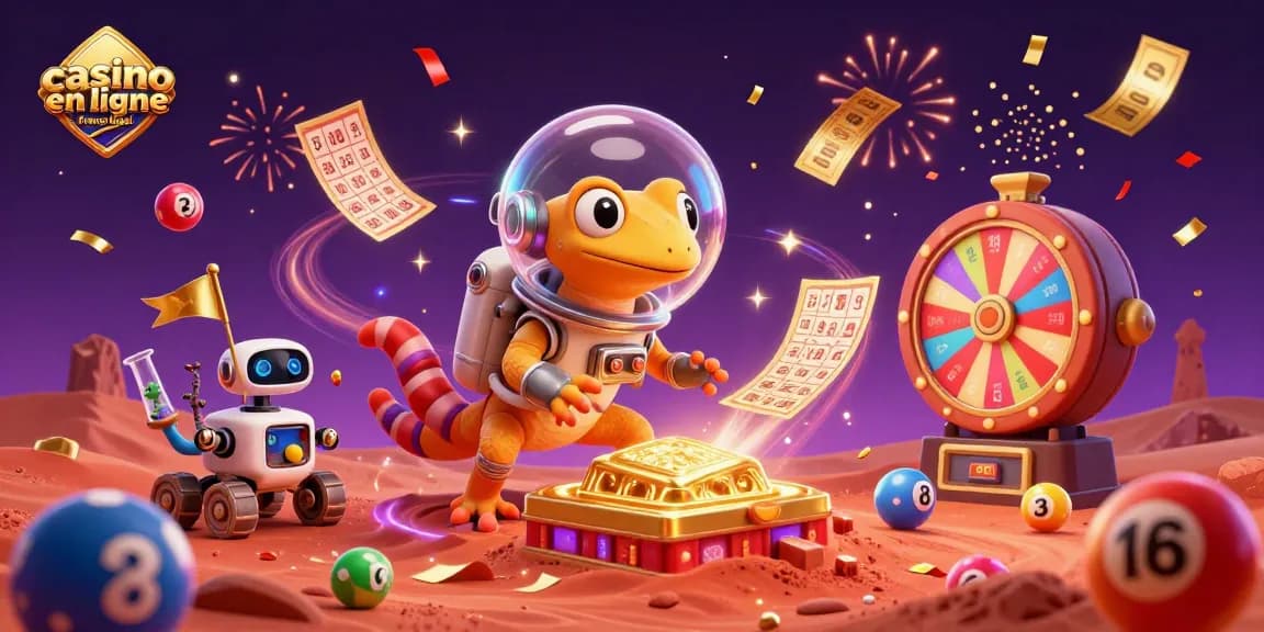 Découvrez l'univers vibrant des jeux au casino en ligne France légal entouré de loteries et de jackpots dorés.