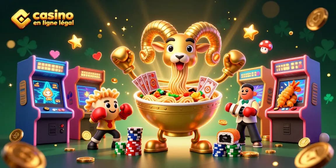Visualisez le casino en ligne légal en France avec une illustration dynamique alliant amusement et dés dans un cadre vibrant.