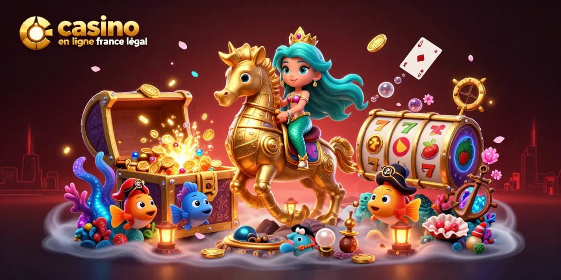 Jouer au casino en ligne France légal avec une princesse sirène et un hippocampe armé