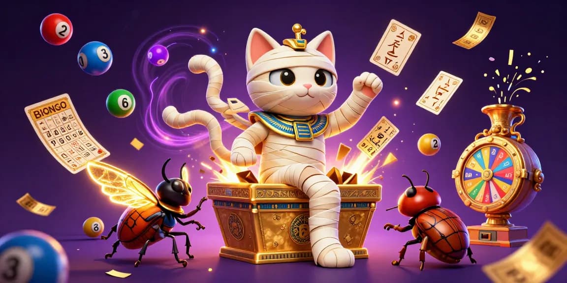 Plongez dans l'univers du casino en ligne légal en France avec un chat momie égyptien et des éléments de jeu dynamique.