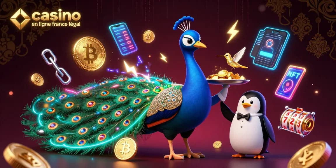 Des jeux captivants dans un casino en ligne légal en France avec des personnages animés, des symboles et des pièces de crypto-monnaie
