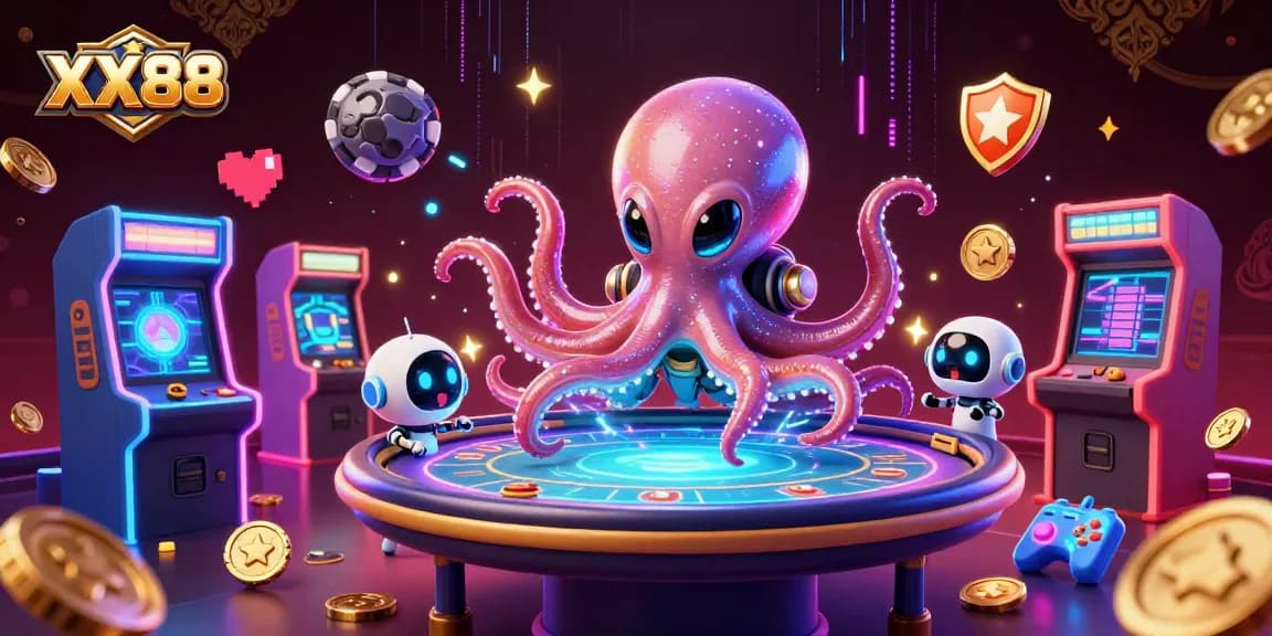 Play engaging poker at XX88 with a fun alien octopus and exciting gameplay elements.