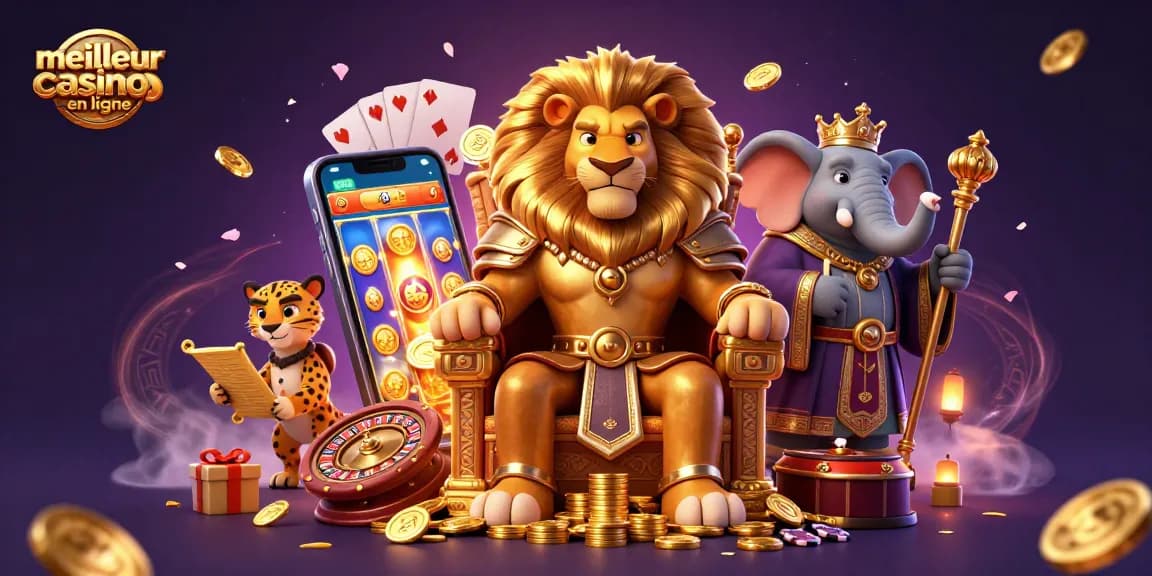 Visuel des éléments captivants du meilleur casino en ligne avec des personnages animés en 3D.
