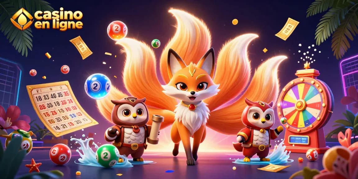 Découvrez des jeux vibrants avec le casino en ligne présentant un renard à neuf queues magique et des éléments gagnants.