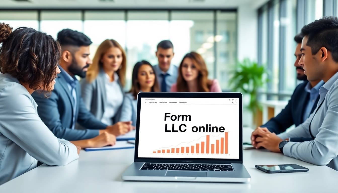 Advancing business setup with team collaboration to form LLC online.