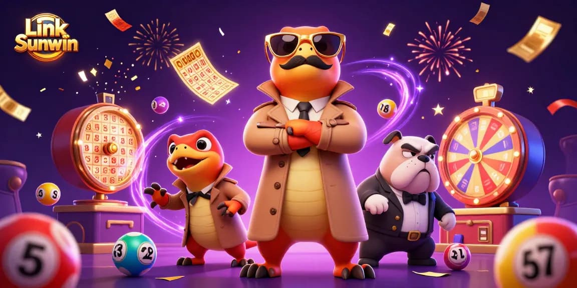 Engage in thrilling lottery action with Link Sunwin, showcasing exciting game elements in a vibrant casino scene.
