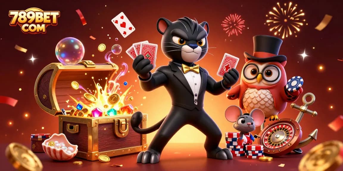 Engage in thrilling card games at 789BET COM with stylish characters amidst vibrant casino elements.