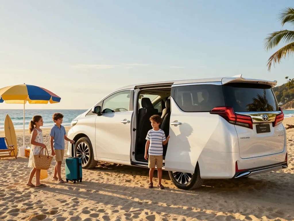 Thuê một chiếc Toyota Alphard cho các chuyến đi biển gia đình sang trọng và thoải mái.