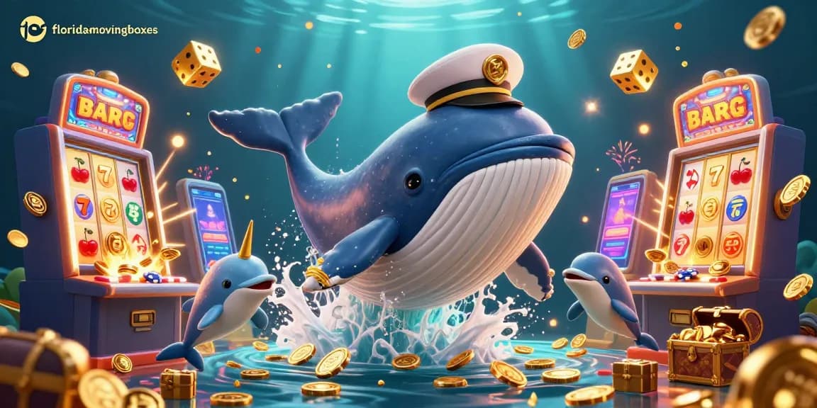 Experience fun and winning chances with floridamovingboxes in this vibrant casino scene featuring playful characters and slots.