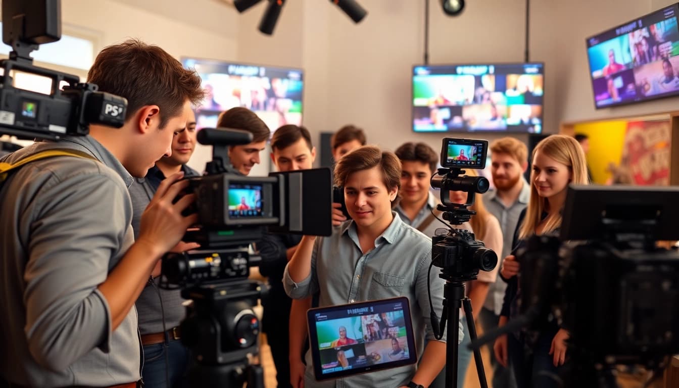 Collaborative video production team in a Calgary studio showcasing Video Production Company Calgary expertise.