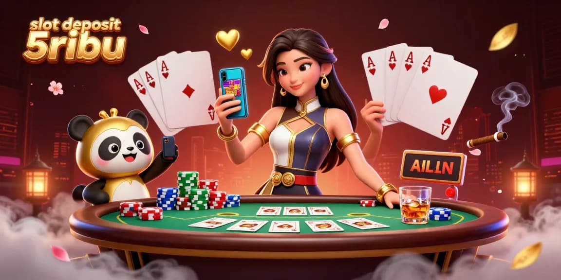 Engage with the game through slot deposit 5ribu while encountering vibrant casino elements.