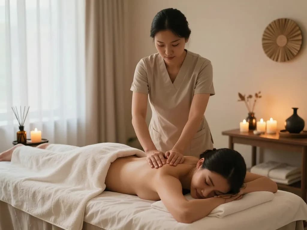 Swedish massage experience at https://www.makangs.com/region/국내/서울-/마사지-스웨디시 featuring a peaceful treatment room.