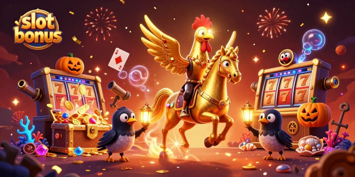 Experience thrilling slot bonus action with captivating 3D characters amidst a lively casino scene.