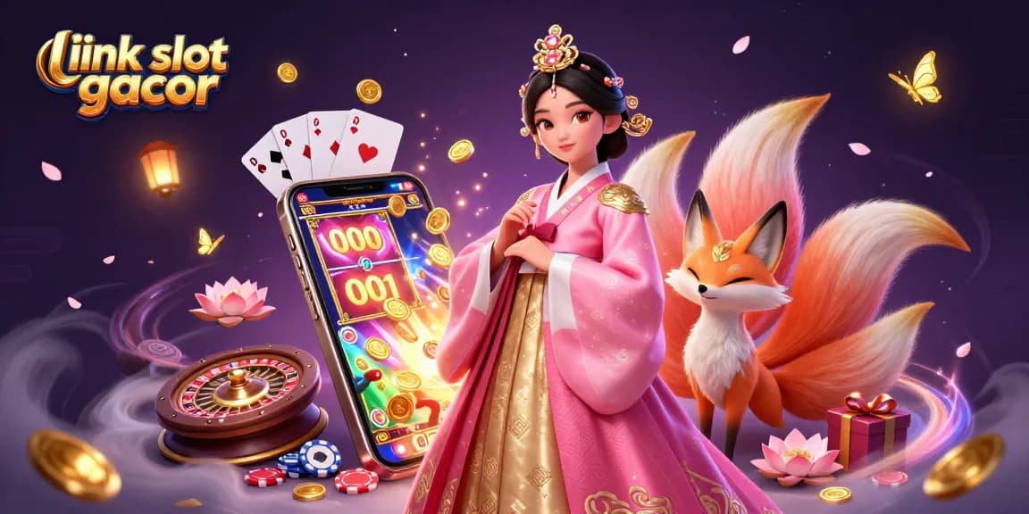 Putar gulungan dengan link slot gacor yang menampilkan wanita 3D, rubah keberuntungan, dan elemen kasino yang cerah.