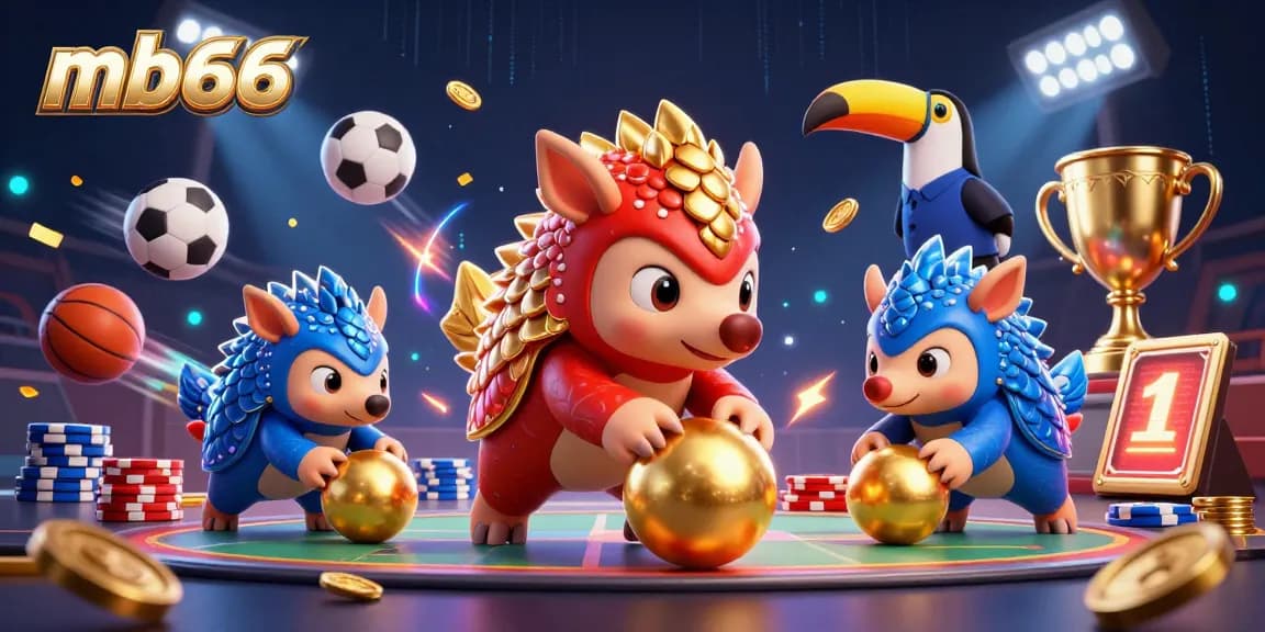 Engage in thrilling action with mb66 as rival pangolins take on poker chips in a vibrant 3D casino.