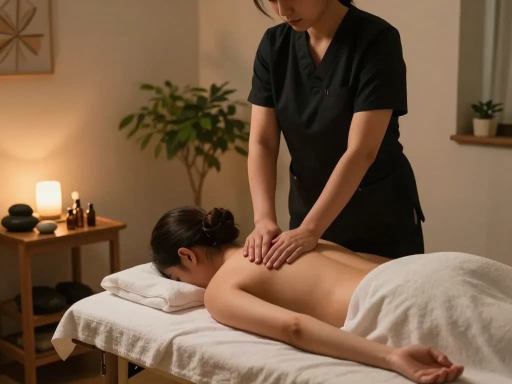 Experience a rejuvenating 삼성동마사지 in a tranquil therapy room with soothing ambiance.