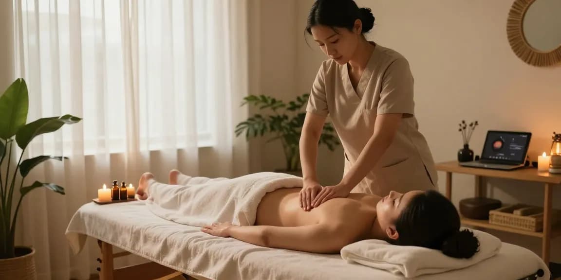 Relaxing Swedish massage session at a serene spa with aromatic oils and soft lighting.