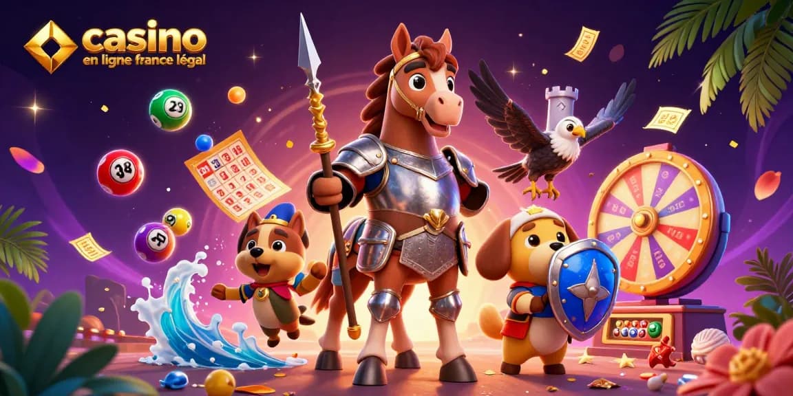 Visualisez un univers vibrant avec casino en ligne en France légal où le chevalier, le chiot et le faucon s'illuminent dans une bataille ludique.