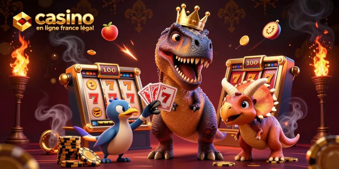 Jeu captivant sur un casino en ligne France légal avec un T-Rex et des éléments de machines à sous dynamiques