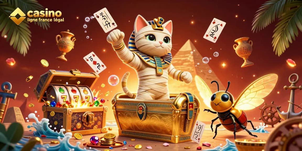 Découvrez un chat momie égyptien aux jeux de casino en ligne légaux en France avec des éléments fascinants.