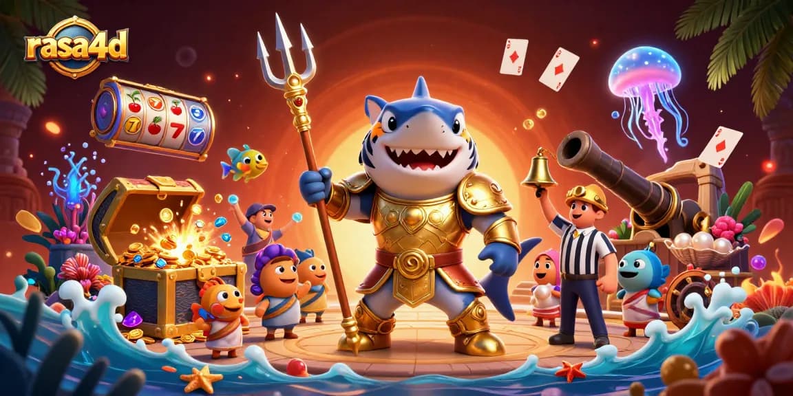 Menggali kesempatan menang di rasa4d dengan hiu kartun berperisai di arena laut