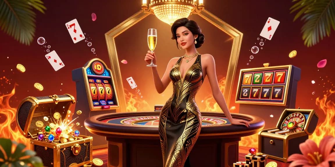 Winning with UFABET's vibrant slot games and unique casino ambiance captured in rich detail.
