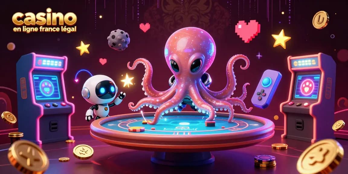 Jouez dans le meilleur casino en ligne France légale avec des machines 3D colorées et un octopus extraterrestre.