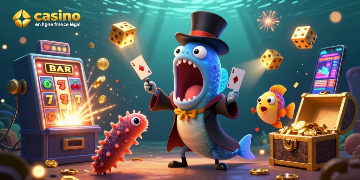 Révélez les mystères des jeux en ligne avec notre scène colorée où le casino en ligne légal en France prend vie.