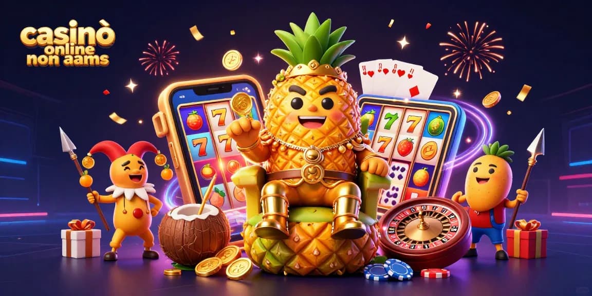 Goditi vincite nei casinò online non AAMS con il re ananas e giochi di slot vivaci.