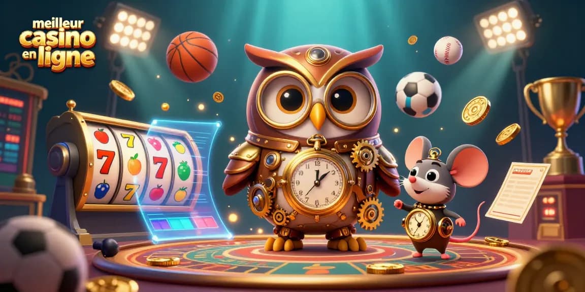 Gagnez avec le meilleur casino en ligne grâce à cette illustration animée captivante des jeux.