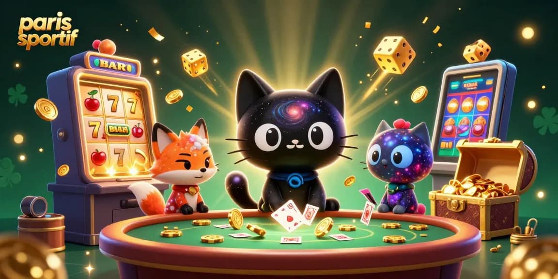Gagnez au paris sportif avec une illustration dynamique de casino cosmique, mettant en avant des personnages animés.