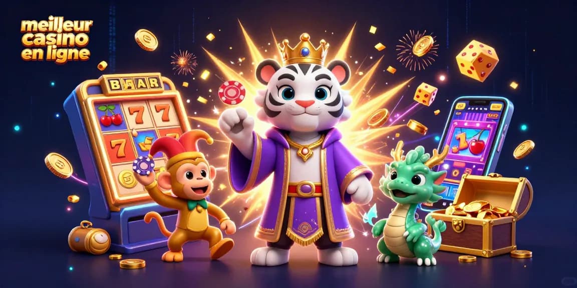 Jouer au meilleur casino en ligne avec un tigre élégant, un singe joyeux et un dragon jade.