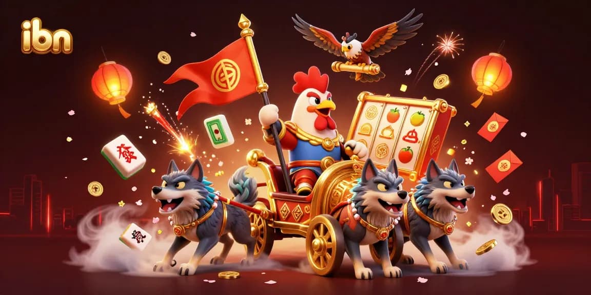 Engage in thrilling gameplay at ibn's online casino, featuring vibrant slot reels and dynamic gambling elements.