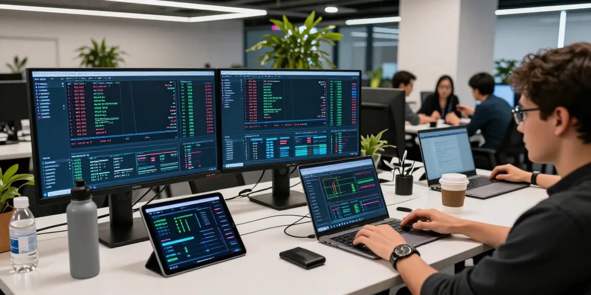 Optimized bitcoin mining online workspace with cryptocurrency charts and digital wallets in a modern co-working setting