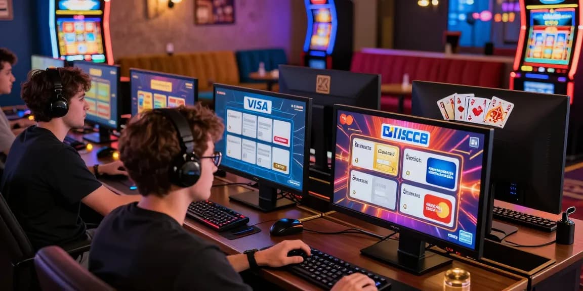 Exciting online casino scene at https://fimltd.co.uk showcasing players using credit cards for deposits.