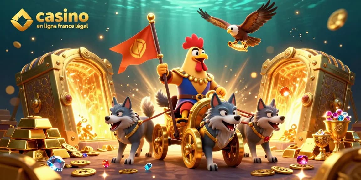 Action de jouer au casino en ligne France légal avec un seigneur de guerre et des éléments de jeu captivants.