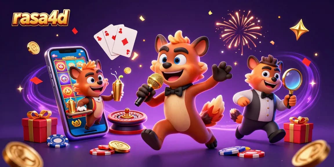 Rasa4d menciptakan suasana kasino komedi dengan hyena lucu dan permainan slot yang hidup.