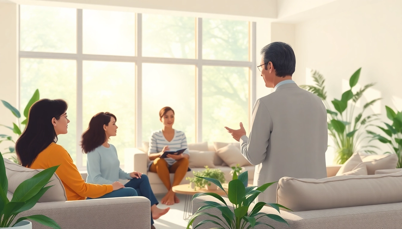 An engaging therapy session discussing anxiety symptoms among a diverse group of individuals.