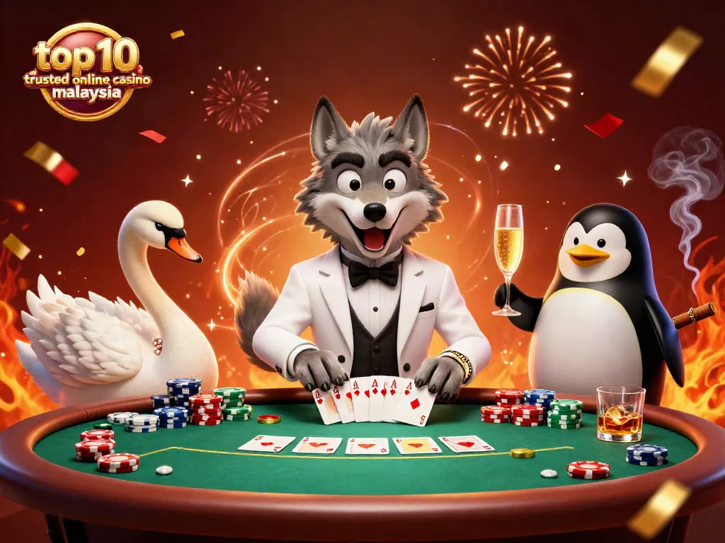 Experience the top 10 trusted online casino malaysia with vibrant gaming characters at the baccarat table.