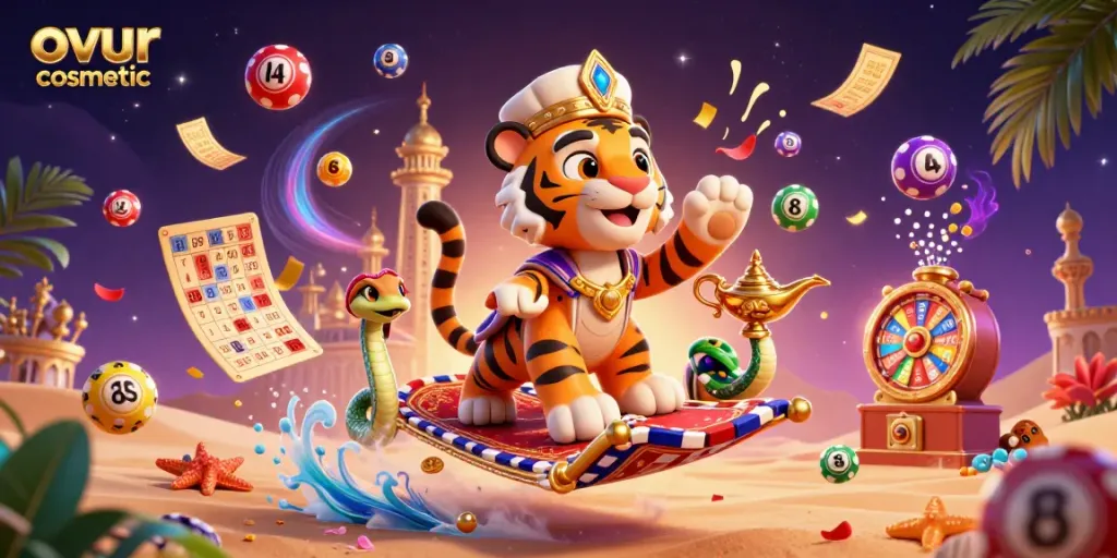 Experience winning thrills with ovur cosmetic in this vibrant 3D casino scene featuring magic and games.