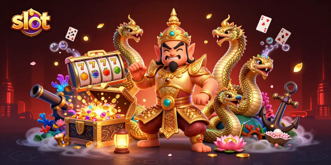 Engage with vibrant slot game scenes featuring golden armor guardian and treasure-filled underwater themes.