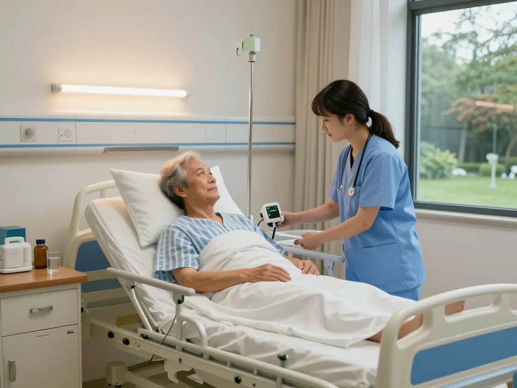 Comfortable giường bệnh nhân in a caring hospital environment with healthcare professionals.