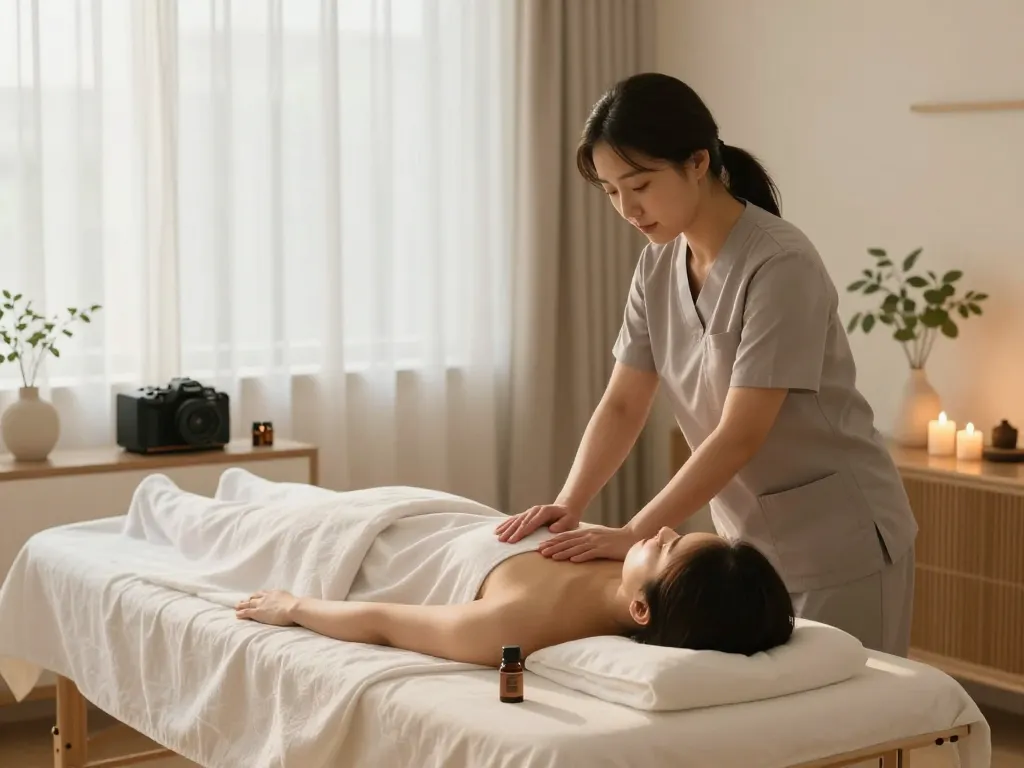 Experience 인천 출장마사지 in a tranquil home setting with soothing atmosphere and professional care.